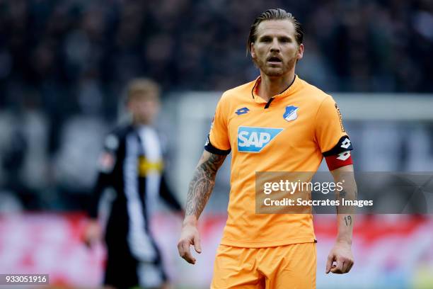 Eugen Polanski of Hoffenheim during the German Bundesliga match between Borussia Monchengladbach v 1899 Hoffenheim at the Borussia Park on March 17,...