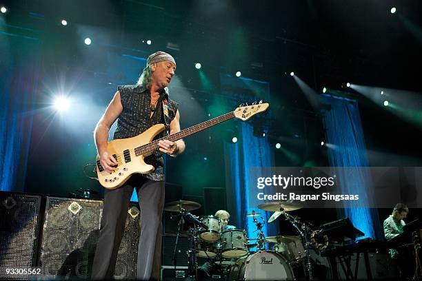 Roger Glover, Ian Paice and Don Airey of Deep Purple perform on November 22, 2009 in Oslo, Norway.