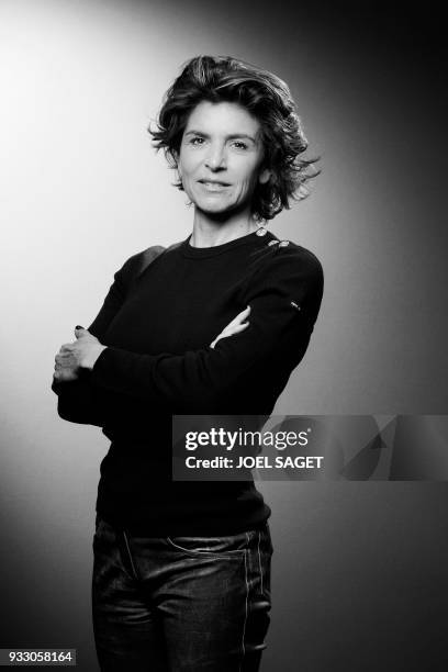 French journalist Anne Nivat poses during a photo session in Paris, on March 16, 2018.