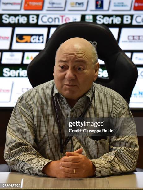 Francesco Bellini President of Ascoli Picchio duringpresse conference after the Serie B match between Ascoli Picchio and Ternana Calcio at Stadio...