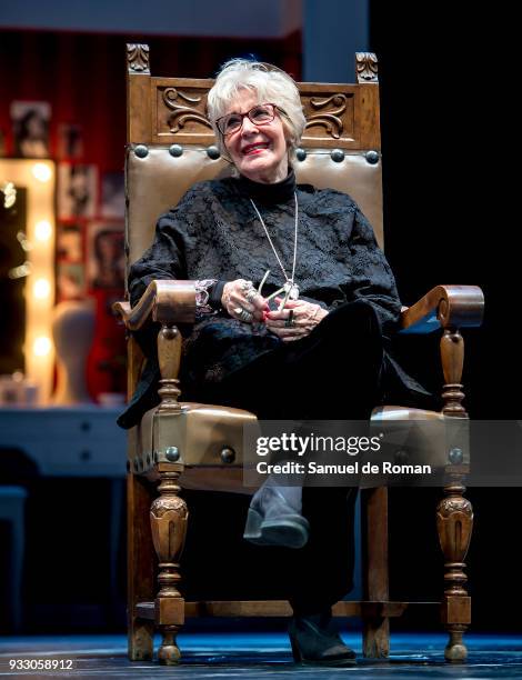 Concha Velasco receives the Golden medal of Valladolid for her contribution to the arts on March 17, 2018 in Valladolid, Spain.