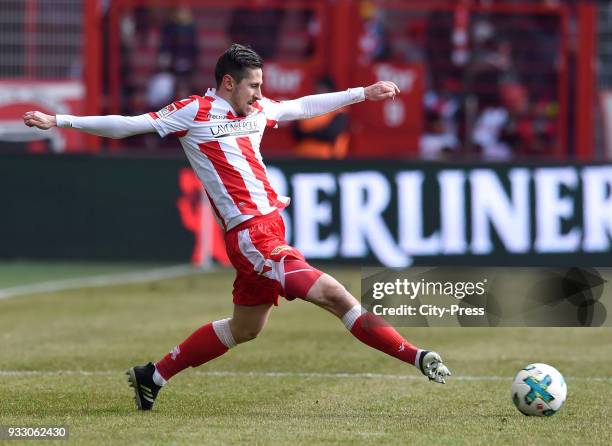 Steven Skrzybski of 1 FC Union Berlin during the Bundesliga game between Union Berlin and SSV Jahn Regensburg at Stadion an der Alten Foersterei on...