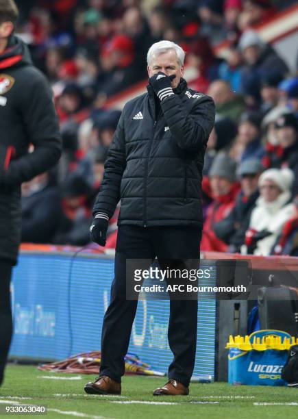 West Brom manager Alan Pardew during the Premier League match between AFC Bournemouth and West Bromwich Albion at Vitality Stadium on March 17, 2018...