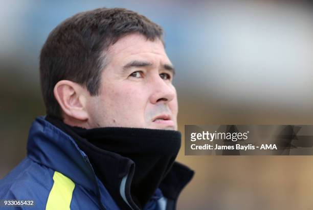 Nigel Clough manager / head coach of Burton Albion during the Sky Bet Championship match between Wolverhampton Wanderers and Burton Albion at...