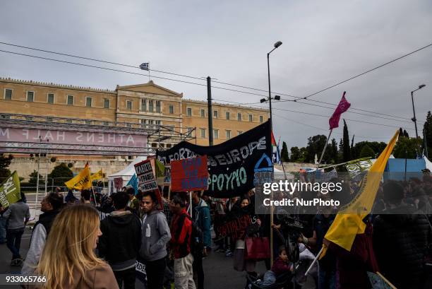 Years after the EU-Turkey deal, people take to the streets in Athens, Greece 17 March 2018, to protest against racism and the EU policy on migration