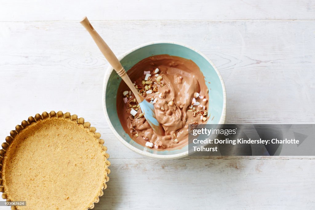 Rocky road ice cream pie