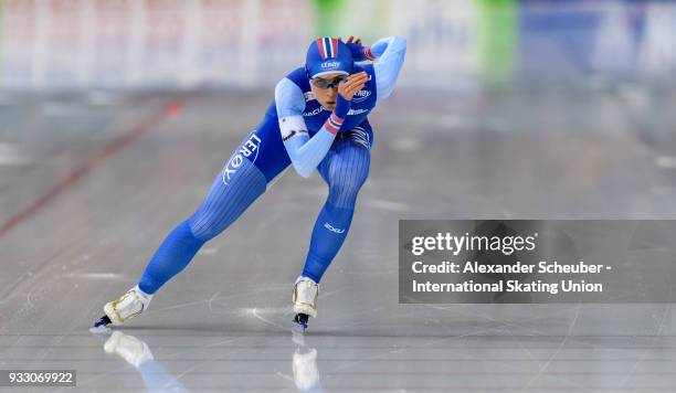 Hege Bokko of Norway competes in the Ladies 1000m Final during the ISU World Cup Speed Skating Final at Speed Skating Arena on March 17, 2018 in...