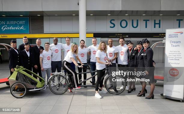 Sports personalities L-R: Max Whitlock, Ugo Monye, Richard Whitehead, Helen Skelton, Louis Smith, Sir Chris Hoy, Sally Gunnell, Colin Jackson and Ben...