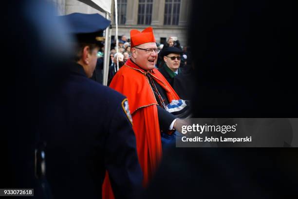 Cardinal Timothy Dolan attends the 2018 New York City St. Patrick's Day Parade on March 17, 2018 in New York City.