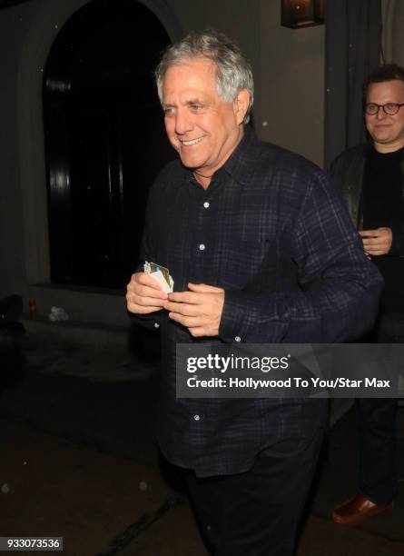 Leslie Moonves is seen on March 16, 2018 in Los Angeles, California.