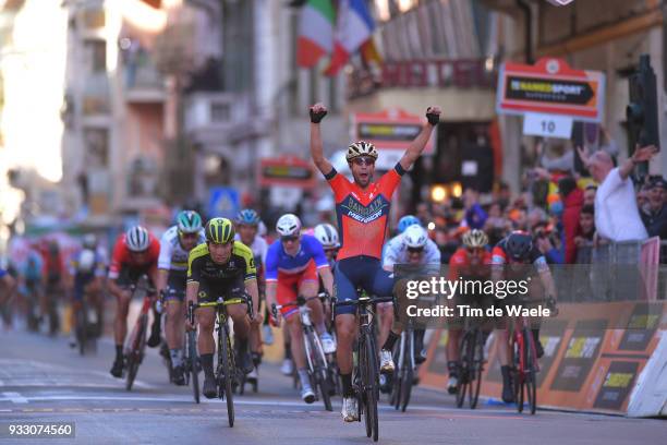 Arrival / Vincenzo Nibali of Italy and Team Bahrain-Merida / Celebration / Caleb Ewan of Australia and Team Mitchelton-Scott / during the 109th...