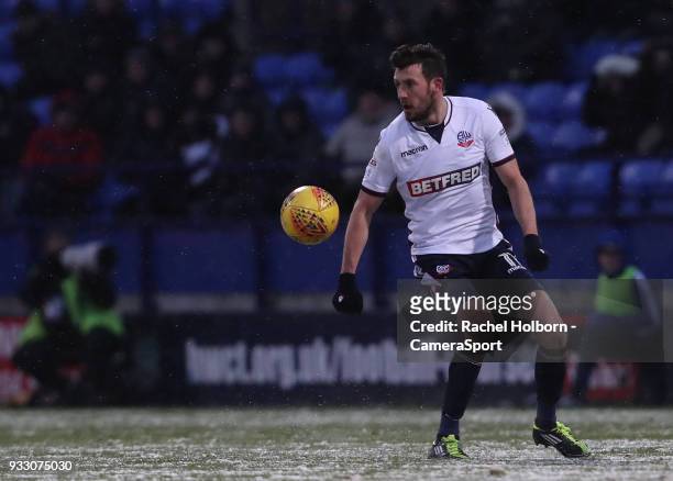 Bolton Wanderers' Will Buckley during the Sky Bet Championship match between Bolton Wanderers and Aston Villa at Macron Stadium on March 17, 2018 in...