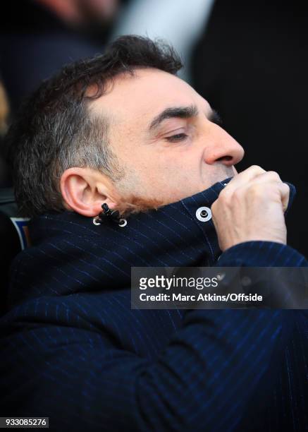 Swansea City manager Carlos Carvalhal during the Emirates FA Cup Quarter Final match between Swansea City and Tottenham Hotspur at Liberty Stadium on...