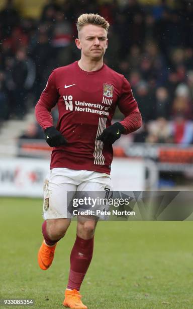 Sam Hoskins of Northampton Town in action during the Sky Bet League One match between Northampton Town and Rotherham United at Sixfields on March 17,...