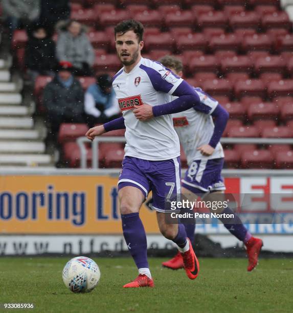 Anthony Forde of Rotherham United in action during the Sky Bet League One match between Northampton Town and Rotherham United at Sixfields on March...