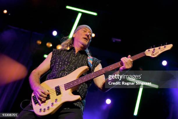 Roger Glover of Deep Purple perform on November 22, 2009 in Oslo, Norway.