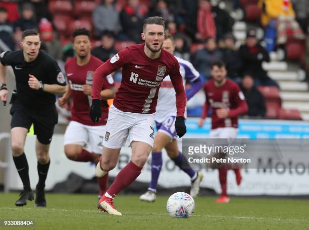 Matt Grimes of Northampton Town in action during the Sky Bet League One match between Northampton Town and Rotherham United at Sixfields on March 17,...
