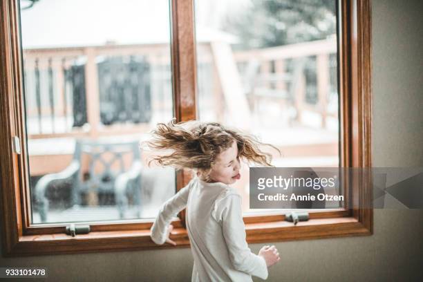 Little Girls Spinning and Shaking her Hair