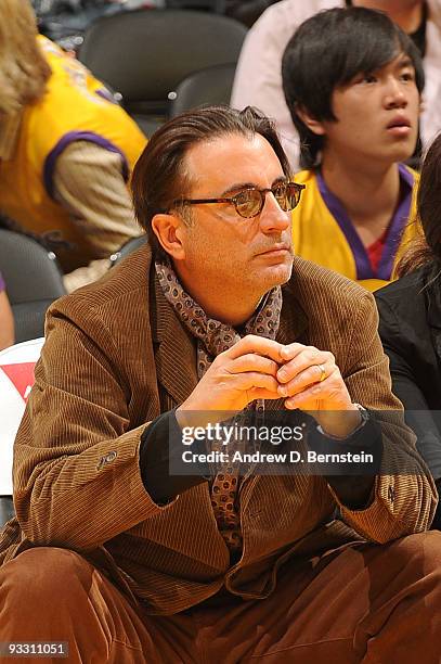 Actor Andy Garcia attends a game between the Oklahoma City Thunder and the Los Angeles Lakers at Staples Center on November 22, 2009 in Los Angeles,...