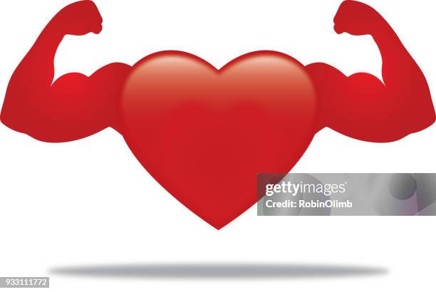 muskulöse herz-symbol - robinolimb heart stock-grafiken, -clipart, -cartoons und -symbole