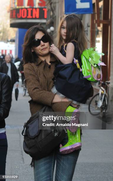 Katie Holmes and Suri Cruise are seen downtown on November 22, 2009 in New York City.