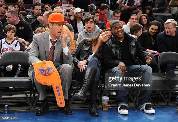 Will Ferrell, Brooke Shields and Tracy Morgan attend the Boston Celtics game against the New York Knicks at Madison Square Garden on November 22,...