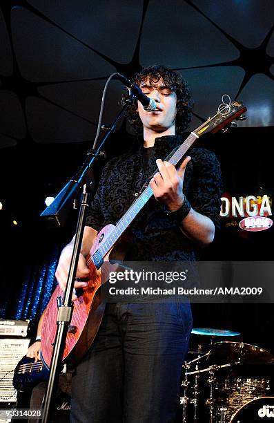 Musician Ned Goldman of Comic Book Heroes performs onstage at the 2009 American Music Awards after party at The Conga Room at L.A. Live on November...