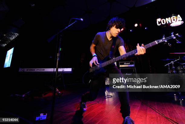 Musician Steve Kowalski of Comic Book Heroes performs onstage at the 2009 American Music Awards after party at The Conga Room at L.A. Live on...