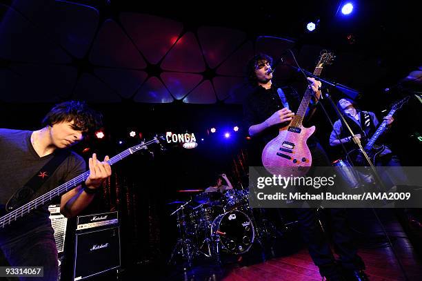 Musician Ned Goldman of Comic Book Heroes performs onstage at the 2009 American Music Awards after party at The Conga Room at L.A. Live on November...