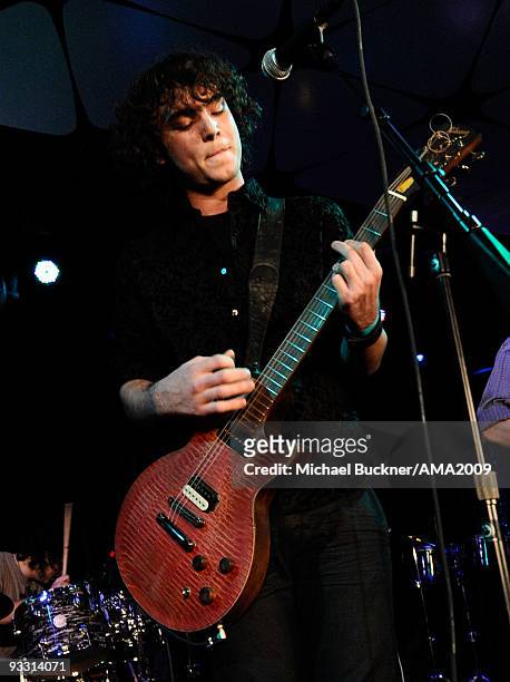 Musician Ned Goldman of Comic Book Heroes performs onstage at the 2009 American Music Awards after party at The Conga Room at L.A. Live on November...