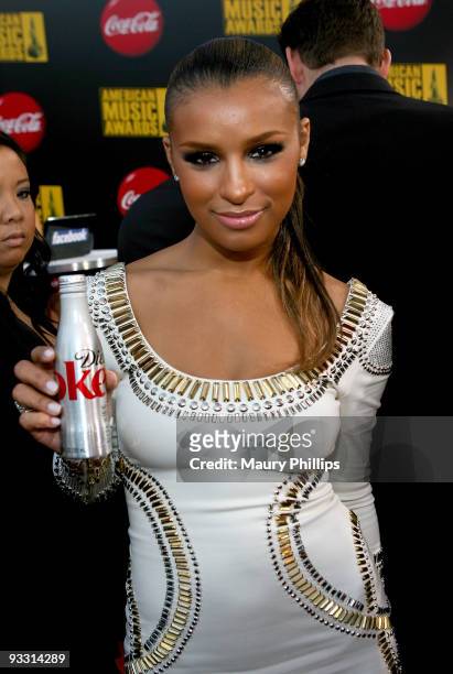 Singer Melody Thornton arrives at Coca Cola on the 2009 American Music Awards Red Carpet at the Nokia Theatre L.A. Live on November 22, 2009 in Los...
