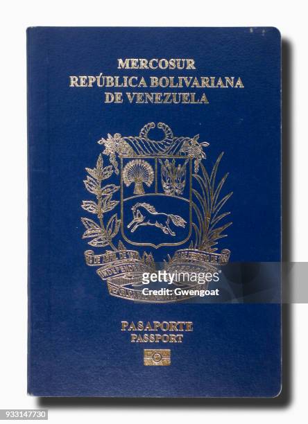 venezuelan passport isolated on a white background - venezuela stock pictures, royalty-free photos & images