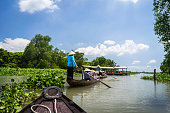 Tourism rowing boat in Mekong delta, Vietnam.