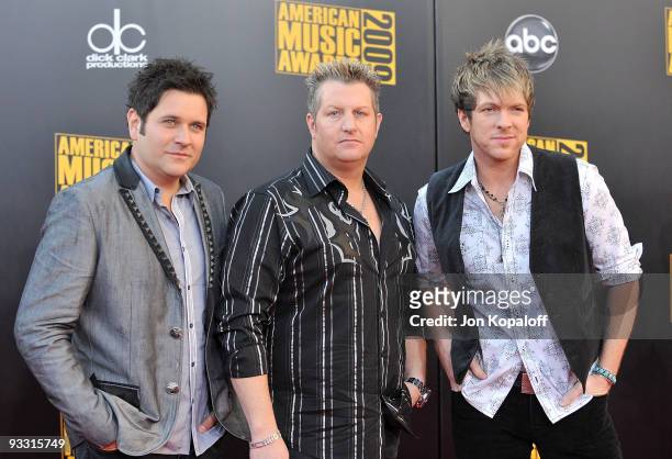 Musicians , Jay DeMarcus, Gary LeVox and Joe Done Rooney of the group Rascal Flatts arrive for the 2009 American Music Awards at Nokia Theatre L.A....