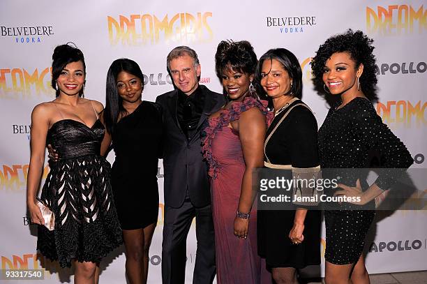 Actors Margaret Hoffman and Adrienne Warren join producer John Breglio, actress Moya Angela, President and Chief Executive Officer of the Apollo...