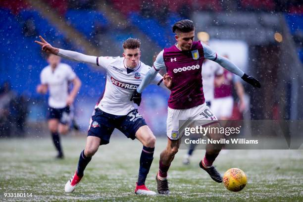 Jack Grealish of Aston Villa during the Sky Bet Championship match between Bolton Wanderers and Aston Villa at the Macron Stadium on March 17, 2018...