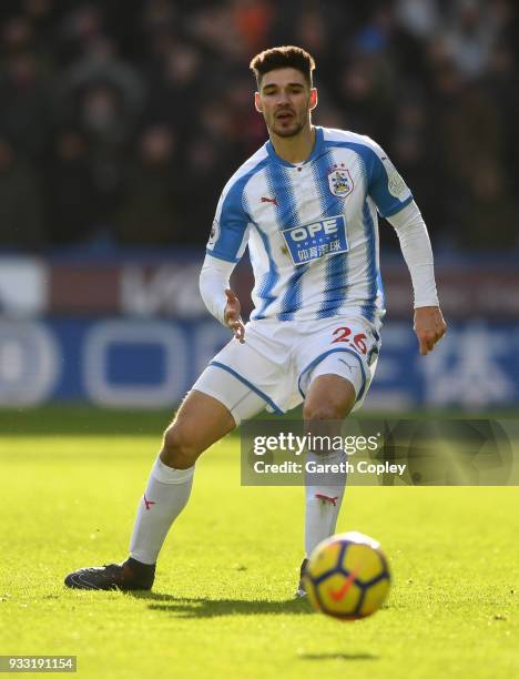 Christopher Schindler of Huddersfield Town during the Premier League match between Huddersfield Town and Crystal Palace at John Smith's Stadium on...