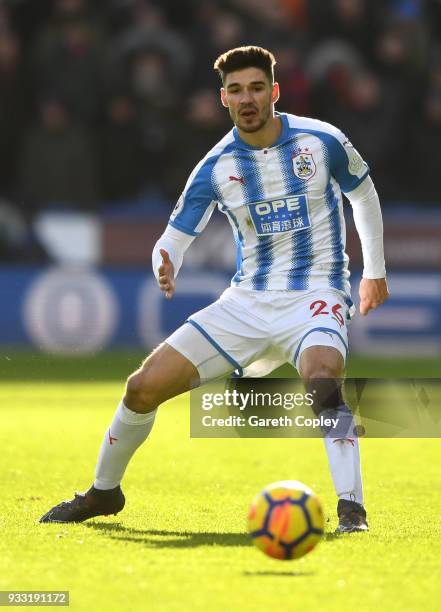 Christopher Schindler of Huddersfield Town during the Premier League match between Huddersfield Town and Crystal Palace at John Smith's Stadium on...