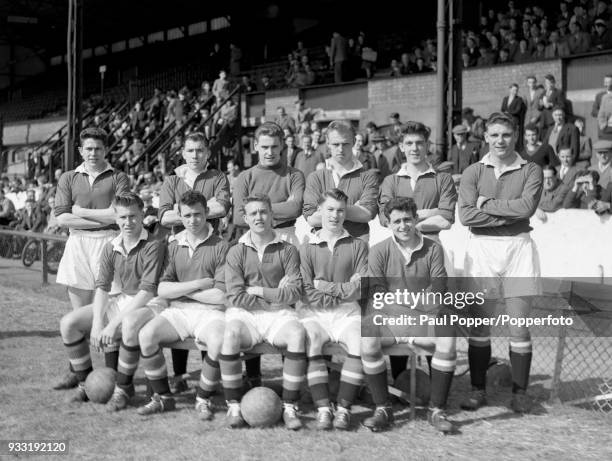 The Manchester United youth team before the FA Youth Cup semi-final 1st leg between Chelsea and Manchester United at Stamford Bridge in London, 16th...