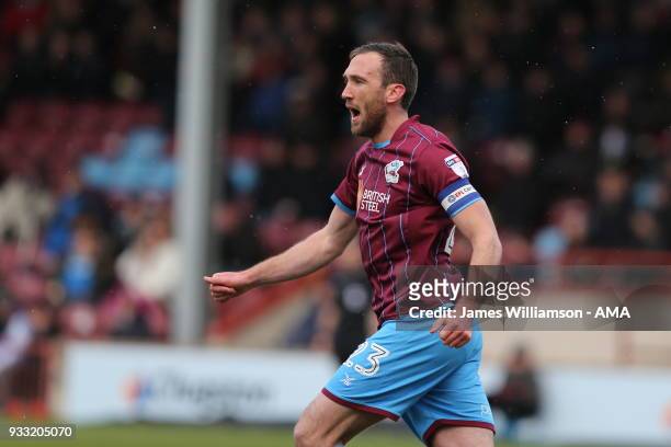 Rory McArdle of Scunthorpe United during the Sky Bet League One match between Scunthorpe United and Shrewsbury Town at Glanford Park on March 17,...