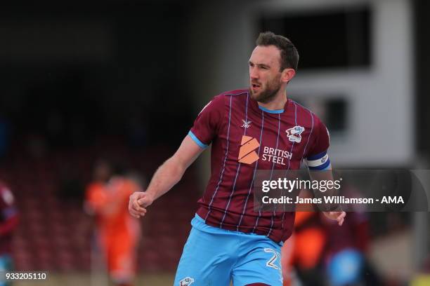 Rory McArdle of Scunthorpe United during the Sky Bet League One match between Scunthorpe United and Shrewsbury Town at Glanford Park on March 17,...