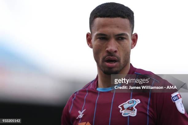 Jordan Clarke of Scunthorpe United during the Sky Bet League One match between Scunthorpe United and Shrewsbury Town at Glanford Park on March 17,...