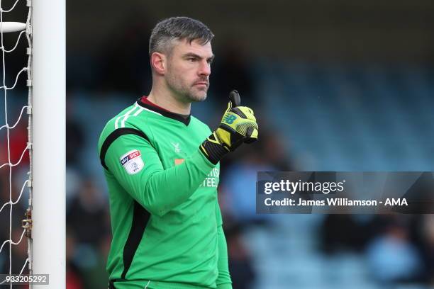 Matt Gilks of Scunthorpe United during the Sky Bet League One match between Scunthorpe United and Shrewsbury Town at Glanford Park on March 17, 2018...