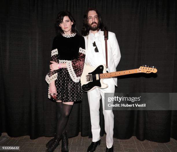 Angela Gail Mattson and Jeffrey Jacob Mendel of In The Valley Below attend 101x during SXSW at Radio Day Stage on March 17, 2018 in Austin, Texas.