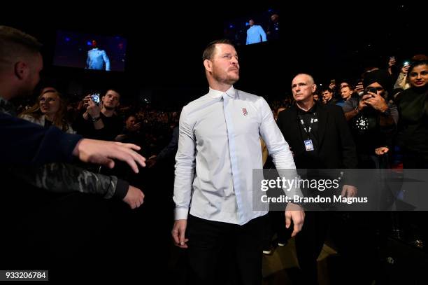 Middleweight Michael Bisping attends the UFC Fight Night event inside The O2 Arena on March 17, 2018 in London, England.