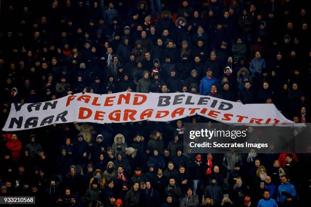 Supporters of FC Twente during the Dutch Eredivisie match between Fc Twente v Willem II at the De Grolsch Veste on March 17, 2018 in Enschede...