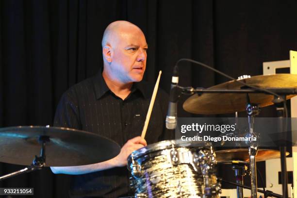 Joel Haynes performs with Terra Lightfoot onstage at Saturday International Artist Showcase at Flatstock during SXSW at Austin Convention Center on...