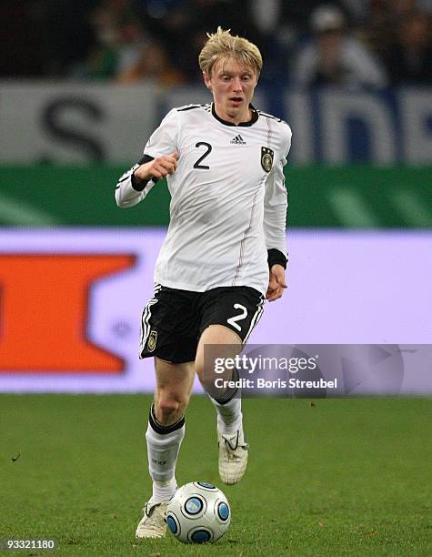 Andreas Beck of Germany runs with the ball during the International Friendly match between Germany and Ivory Coast at the Schalke Arena on November...