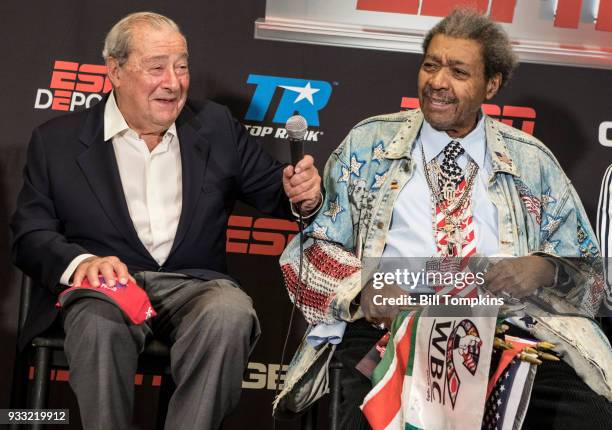 Boxing promoters Bob Arum and Don King host the Final Press Conference for the Jose Ramirez vs Amir Imam Super Lightweight fight at Madison Square...