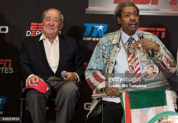 Boxing promoters Bob Arum and Don King host the Final Press Conference for the Jose Ramirez vs Amir Imam Super Lightweight fight at Madison Square...